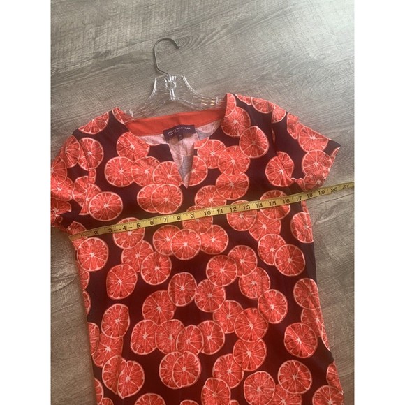 JONES NEW YORK WOMENS ORANGE SLICE POLYESTER TOP SIZE M - Picture 8 of 11